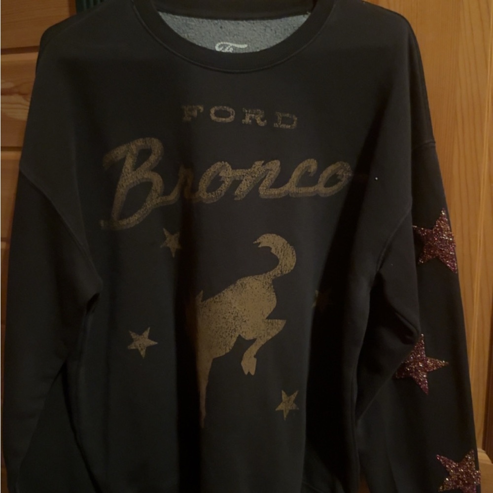 Ford Bronco Black Sweatshirt with Gold Accents